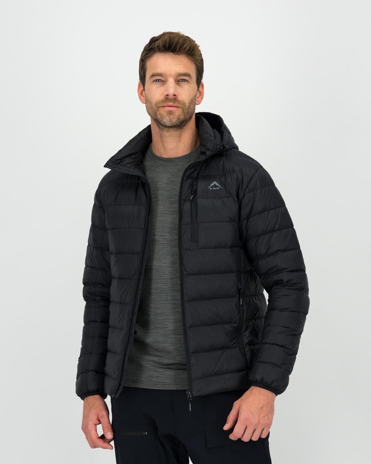 K-WAY MEN’S LOGAN DOWN HOODED PUFFER JACKET