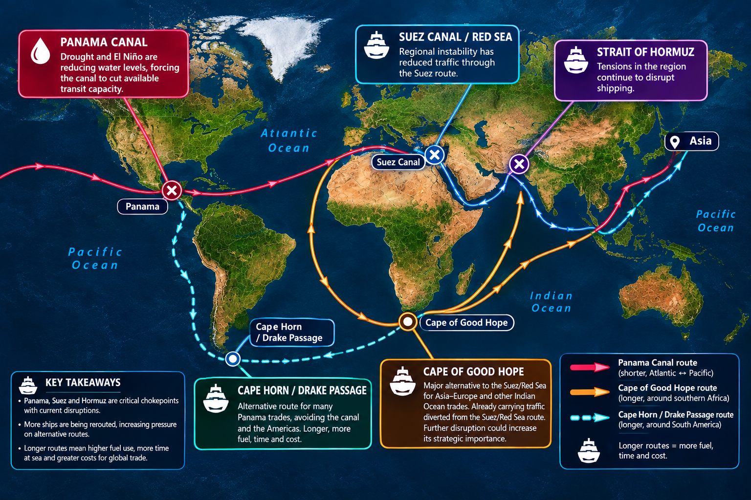 Shipping routes