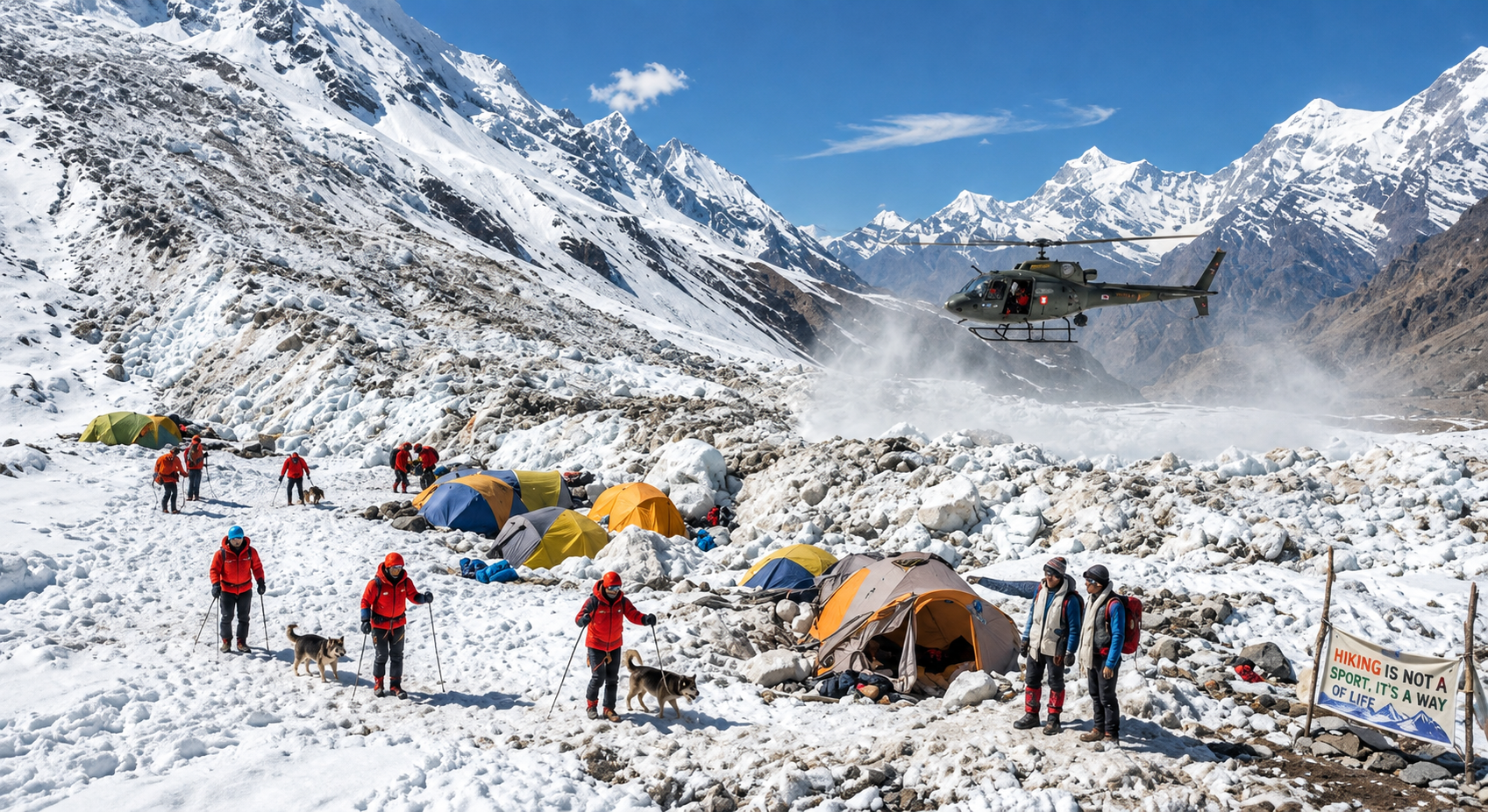 Himalayan Base Camp Helicopter Landing